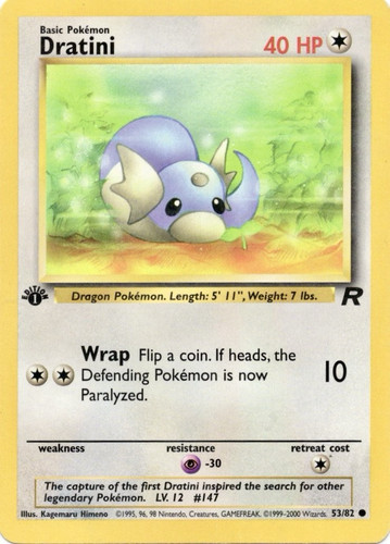Dratini 53/82 Team Rocket 1st Edition Light Play LP - Bild 1 von 2