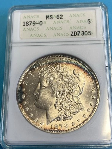 1879-O Morgan Silver Dollar Anacs MS62 Old Holder