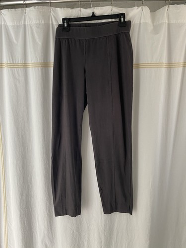 Eileen Fisher Bio Baumwolle Stretch Hose Gr. L anthrazit Pull On Ankle Taper