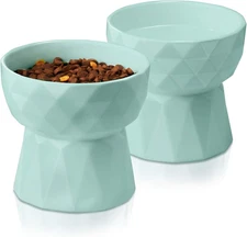 Cat Bowls,Ceramic Cat Bowls anti Vomiting,Raised Food and Water Bowl Set for Cat