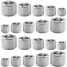 KUANVE 20 Pcs Stainless 1/8", 1/4", 3/8", 1/2", 3/4" NPT, 304 Steel 