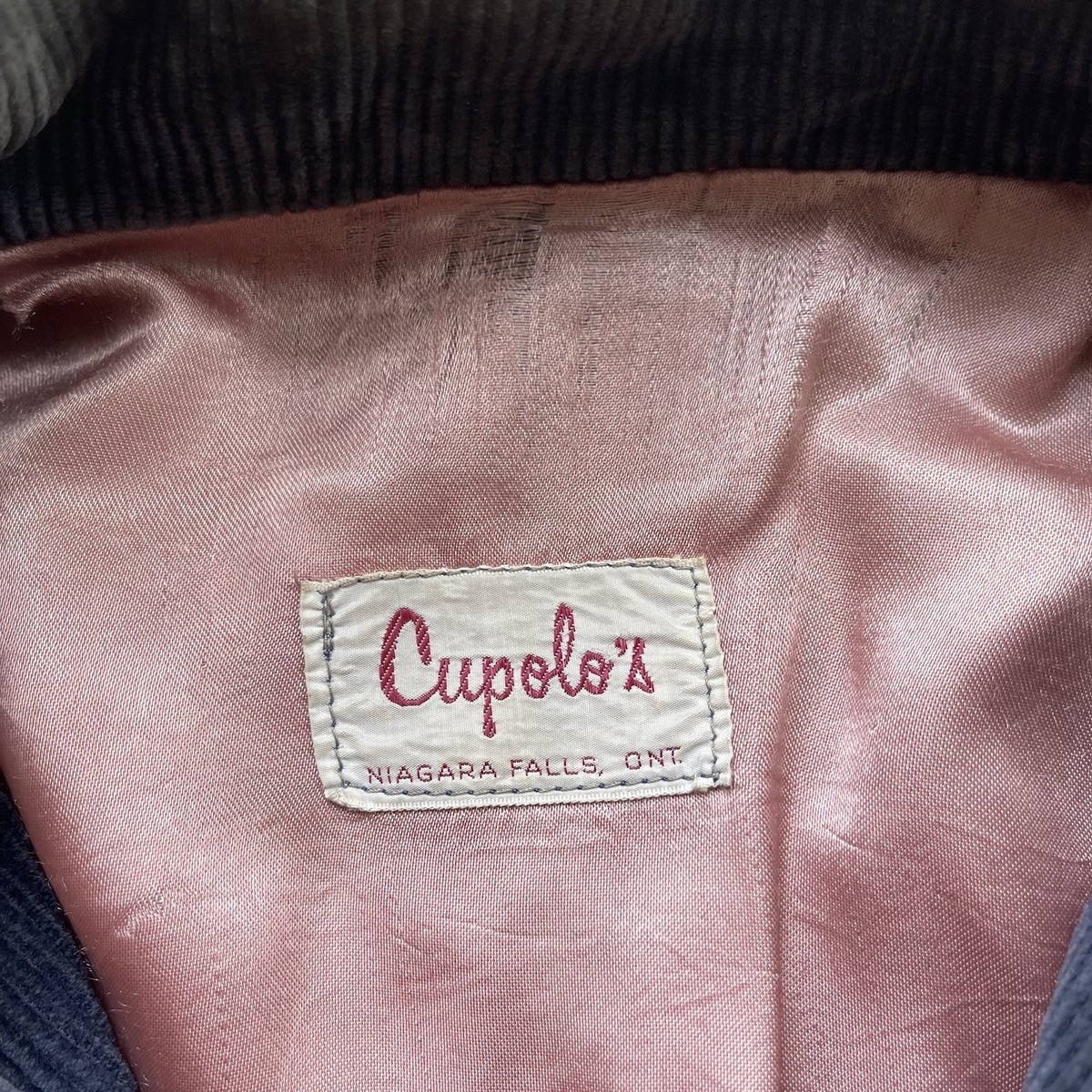 Vintage 50s Corduroy Jacket Pink Gabardine Lined Boxy Cropped 