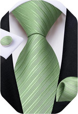 Mens Solid Color Tie and Pocket Square Set Woven Silk Plain Necktie  Handkerchi