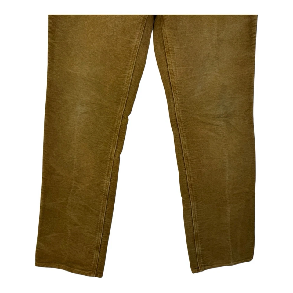 Pantalones Polo Ralph Lauren De Colección Para Hombre 32x32 Marrón Moleskin Algodón Gamuza Rectos Foto 3 de 4