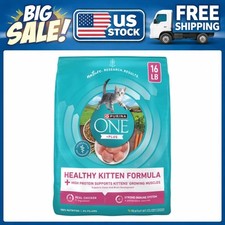 Purina ONE Plus Healthy Kitten Formula Dry Kitten Food Chicken 16 lb Bag