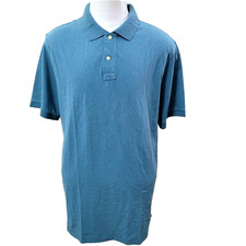 J.Crew Men's Size XL Solid Blue Dyed Ink Stretch Short Sleeve Polo Shirt