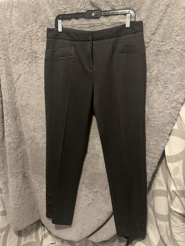 Elliott Lauren Pants Womens 10 / 32 Waist Gray Ankle Button Detail Stretch Work - Picture 7 of 11