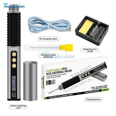Portable Smart Soldering Iron PID Temp Adjustable Soldering Pen Kit PD/QC Type-C