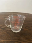 Vintage Pyrex Measuring Cup 508  1 Cup 8oz Red Lettering Closed D Handle