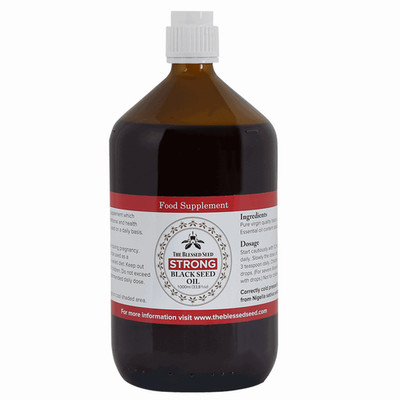 Starkes Schwarzkümmelöl 1000 ml von ''TheBlessedseed'' reines kaltgepresstes Kalonjiöl