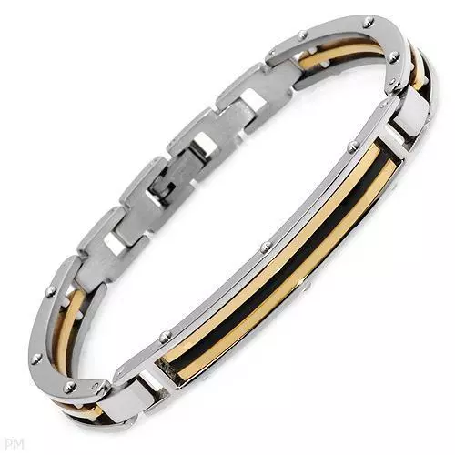 Stainless steel and 14k gold best sale bracelet