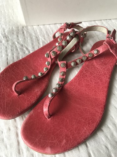 Balenciaga Stud Pink Leather Sandals Size 39 Good Condition With Box Balenciaga Stud Pink Leather Sandals Size 39 Good Condition With Box