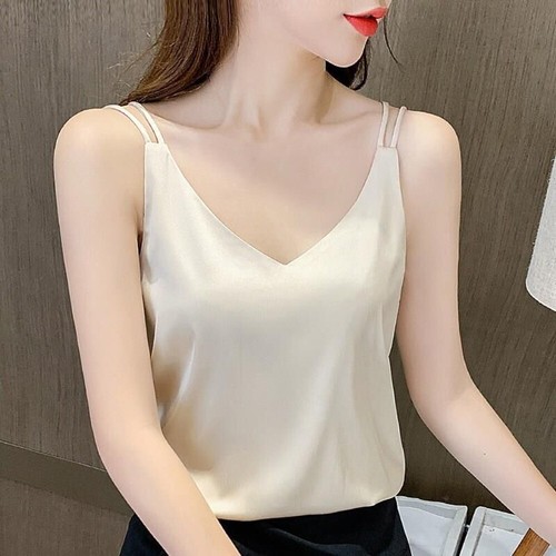 Womens Silk Spaghetti Strap Camisole Sexy Adjustable Satin Slip Soft Vest Tank - Picture 12 of 12