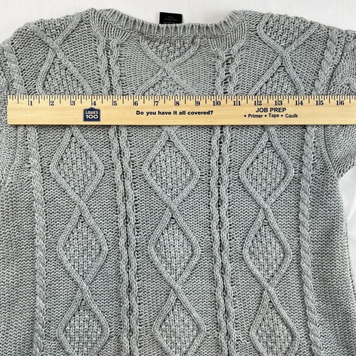 Calvin Klein Jeans Women's Large Cable Knit Short Sleeve Gray Sweater - Bild 7 von 11