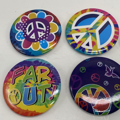 Hippie Soul Tie Dye Groovy Peace Love Psychedelic Boho Vibes Pin Backs~9 Ct - Picture 2 of 7