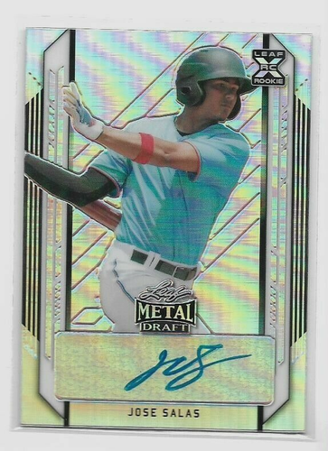 Jose Salas 2021 Leaf Metal Auto Refractor RC MIAMI MARLINS