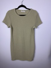 Elodie Womens Bodycon Dress Green Stretch Crew Neck Short Sleeve Pullover L