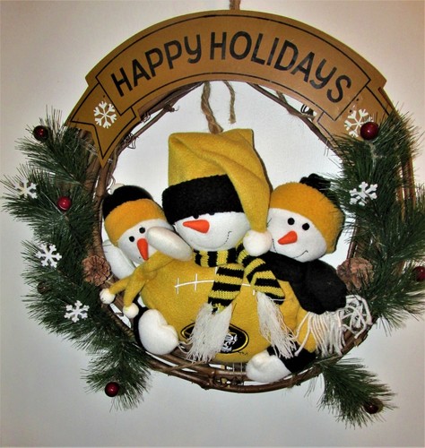 Mizzou Snowman Collegiate Holiday Wreath 19 inch diameter - Picture 1 of 7