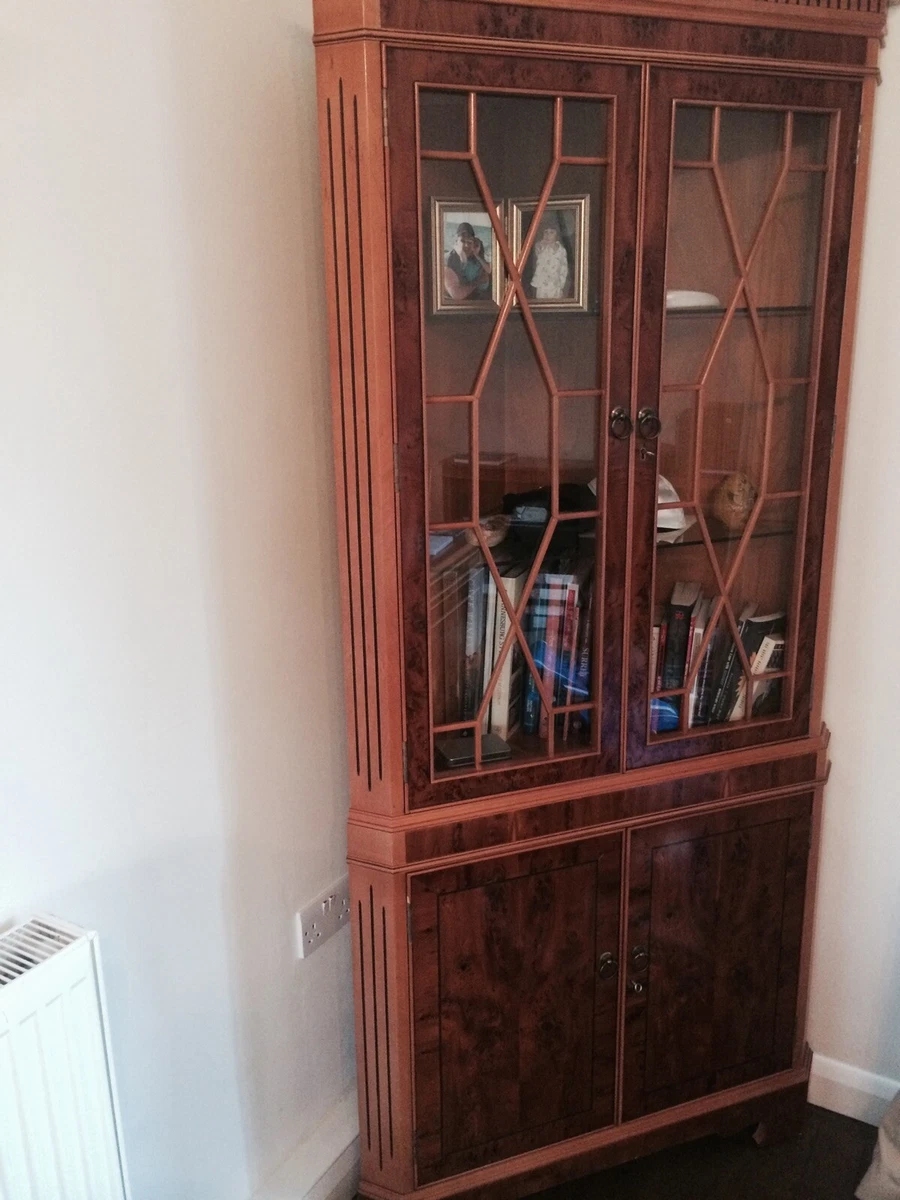 1 X Large Georgian Walnut corner display cabinet cupboard. eBay
