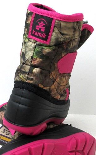  Kamik Toddler Snowbug3 Camo Realtree / Magenta Fur Lined Winter Boots - Picture 3 of 4