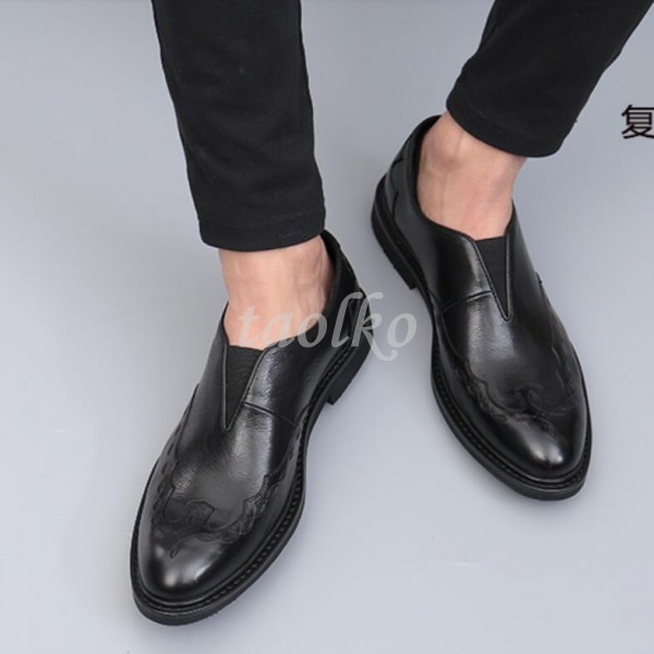 British Mn Loafers Slip On Real Pelle Shoes Pointed Toe Business Formal Shoes