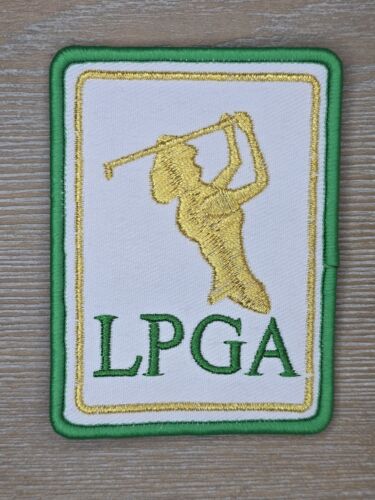 LPGA GOLF SPORT BIANCO E ORO RICAMATO FERRO SU TOPPA GIOCO - Foto 3 di 3