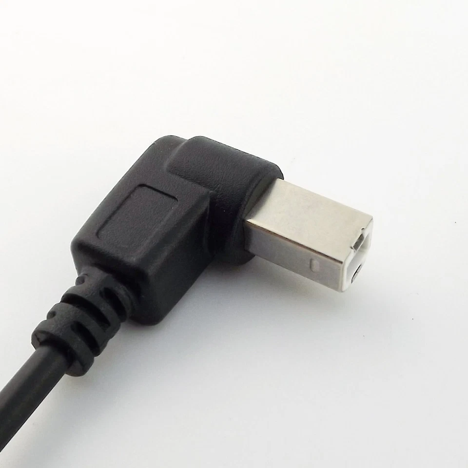 USB 2.0 B Male Right Angled 90° to USB B Female Socket Panel Cable Adapter 50cm - Image 4 of 4