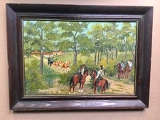 Great Vintage Hungarian - Hungary primitive country scene by Samuel Szuts. #2