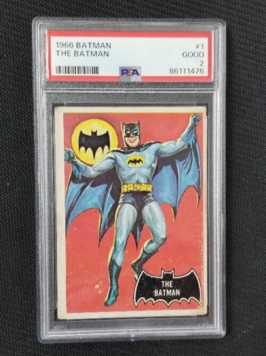 1966 Topps Batman #1 The Batman PSA 2 GOOD Rookie Card Black Bat - Imagen 1 de 2