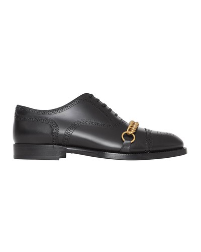 Burberry Men's Lewis Leather Brogue Cap-Toe Oxfords - Black
