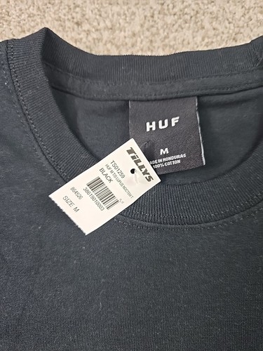 HUF Shirt Mens Medium NWT Black T Shirt Double Sided Graphic Logo Night Scene - Picture 9 of 15