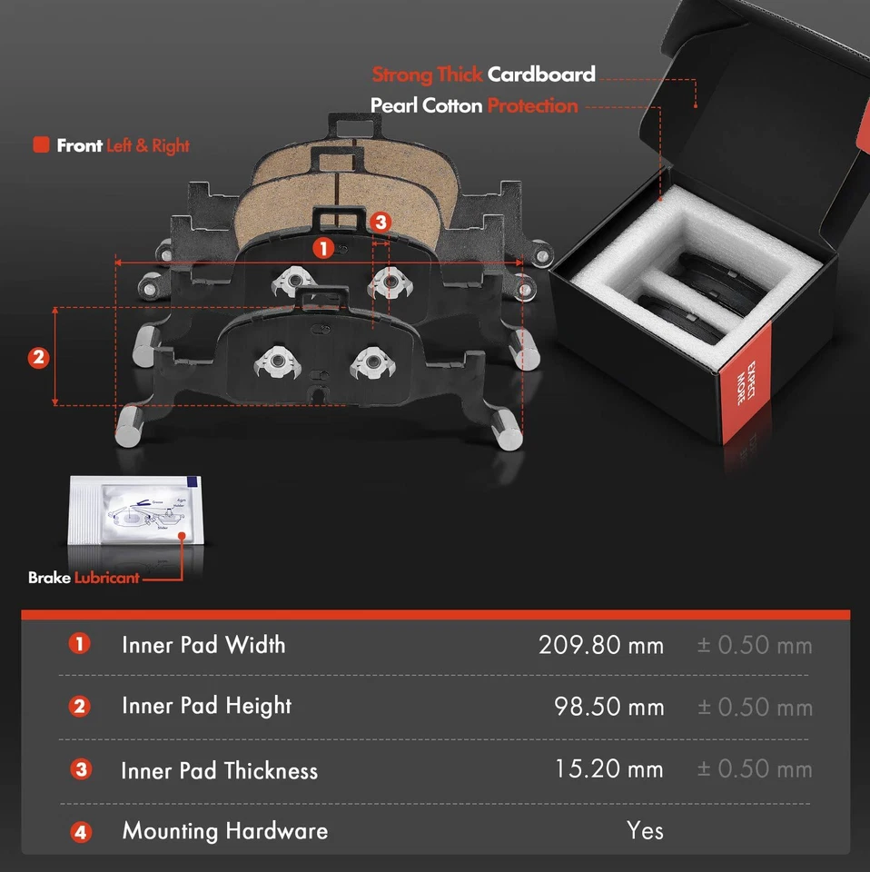 Front Drilled Brake Rotors & Ceramic Brake Pad for Audi A4 Quattro A5 Sportback - Image 3 of 4