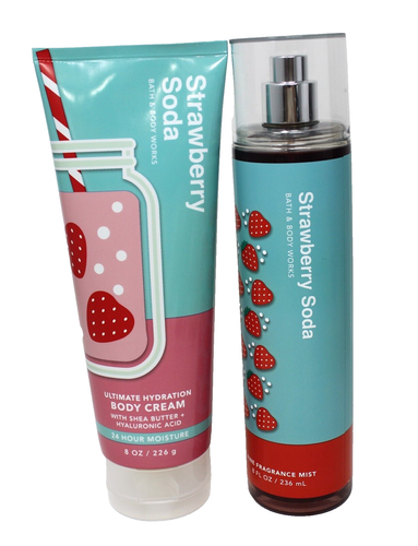 Bath & Body Works Strawberry Soda Fragrance Mist Spray & Cream Lotion