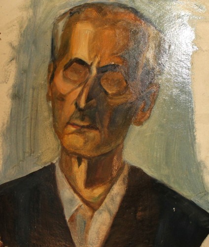 Vintage Expressionist Ölgemälde Mann Portrait