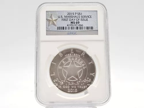 2015-P NGC MS69 First Day Issue U.S. Marshals Service Commemorative Dollar 7-066