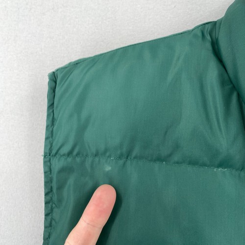 Vintage Lands End Nylon Down Puffer Vest Adult Medium Unisex Green 90s - Picture 6 of 13