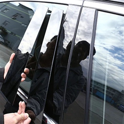 Black Pillar Posts for Ford Fusion & Mercury Milan 10-12 6pc Door Trim Cover - Picture 8 of 10