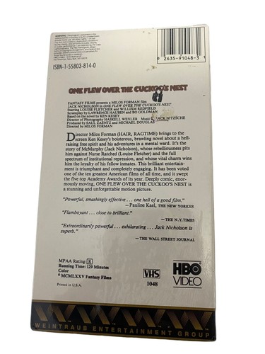 One Flew Over the Cuckoo's Nest Sealed VHS HBO Video Watermark RARE 1975 - Picture 2 of 7