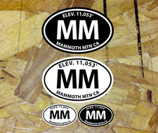 Mammoth Mountain Lakes CA California Sticker Decal Oval Black  White - 4 for 1