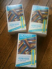 Vintage Pro Perm Salon Rods and Assorted Perm Rods with Pro-Perm Box 59 Total