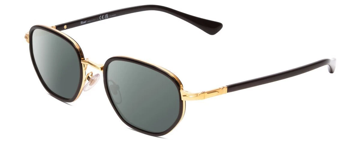 Persol PO2471S Unisex Retro Polarized Sunglasses in Gold Black