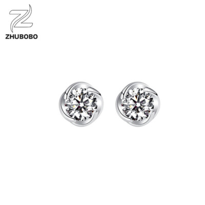 5mm/0.5ct 1cttw Moissanite D Color Lab Create Diamond Sterling Silver Earrings