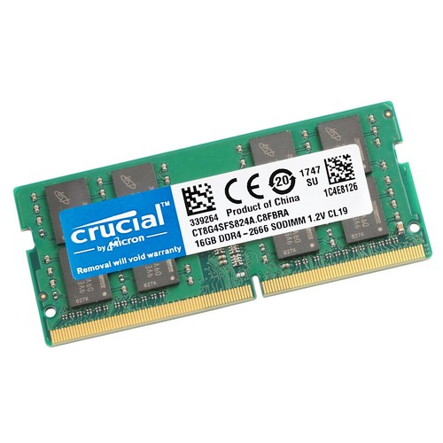 CRUCIAL DDR4 16GB 2666 PC4-21300 Laptop 260-Pin SODIMM Notebook Memory RAM 1X16  - Picture 3 of 9