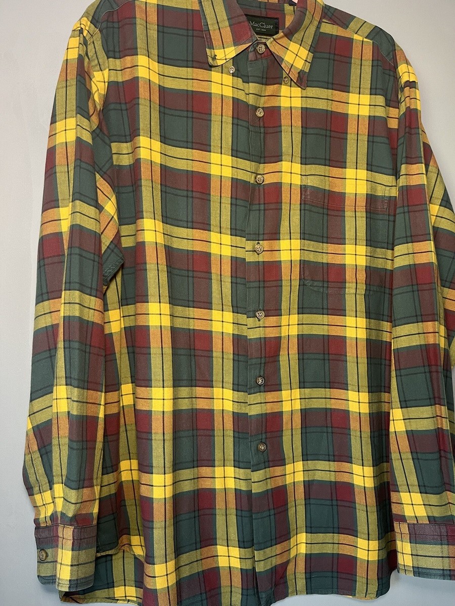 F.A.MacCluer Men's Long Sleeve Button Down Shirt Yellow F.A.MacCluer Men's Long Sleeve Button Down Shirt Yellow