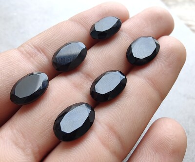 10 Pcs Natural Black Onyx Oval Faceted Cut 6x8mm Polished 10 Pcs Natural Black Onyx Oval Faceted Cut 6x8mm Polished