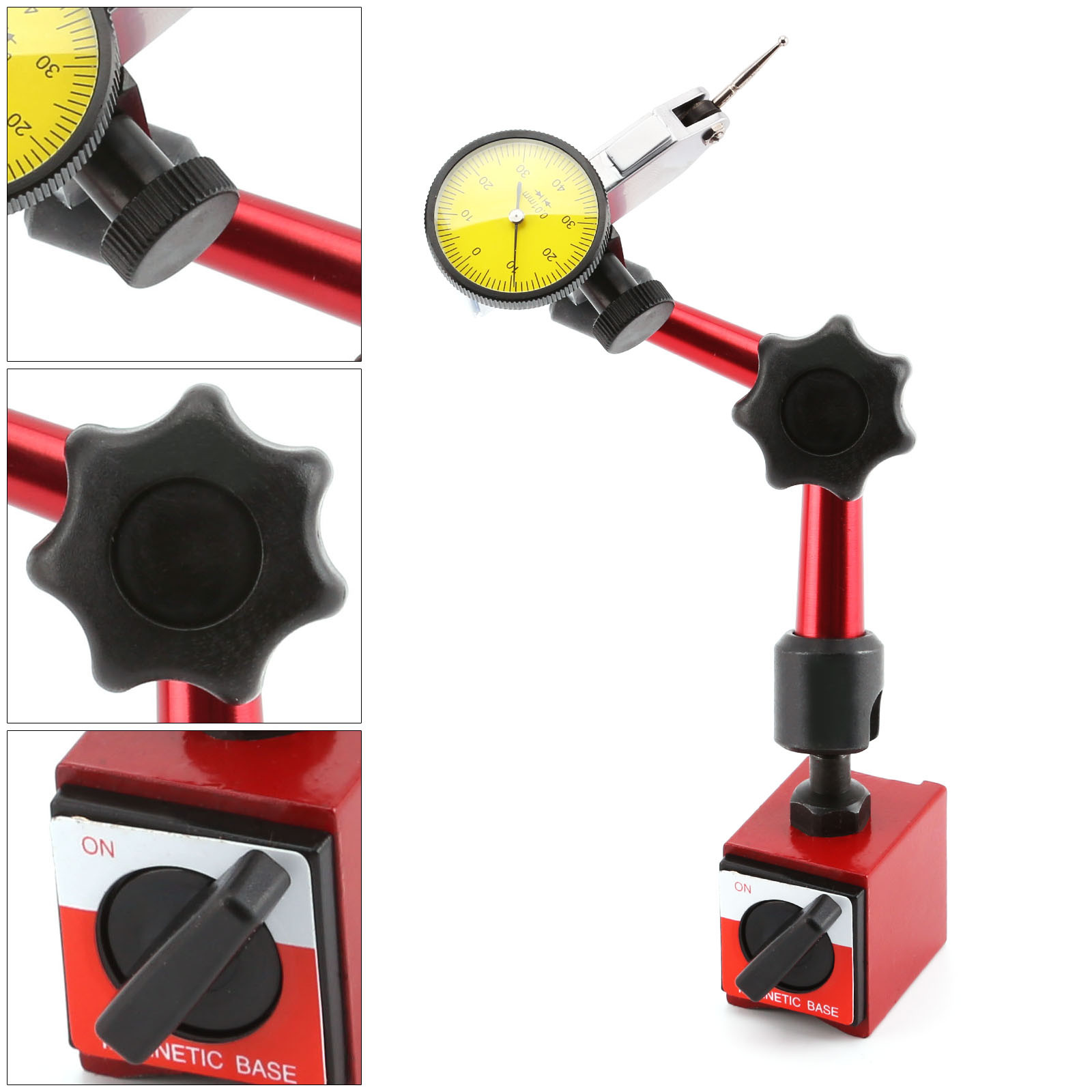 Precision Dial Test Indicator DTI Gauge + Flexible Base Holder
