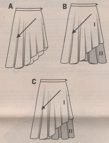 Burda Sewing Pattern 6767 Skirt Bias Cut Bell Asymmetric Layers Size 10 - 20 NEW - Picture 8 of 13