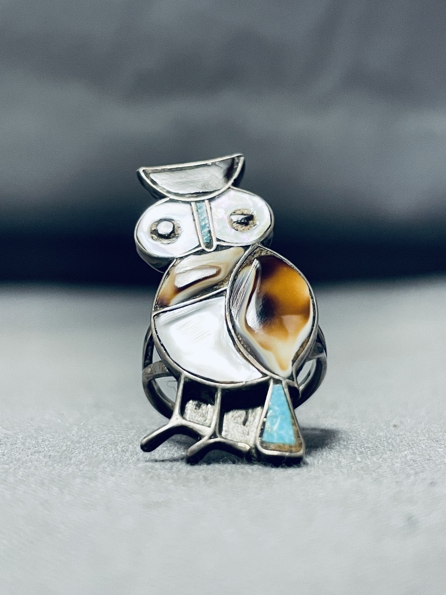 Native American Best Vintage Navajo Huge Museum Owl Turquoise Sterling Silver Bracelet Native American Best Vintage Navajo Huge Museum Owl Turquoise Sterling Silver Bracelet