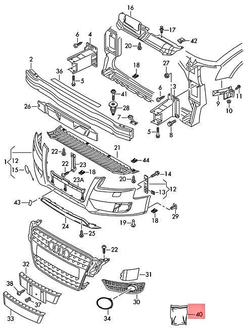 Genuine AUDI A4 Avant S4 1 Set Attachment Parts For Cover Left 8K0898956A