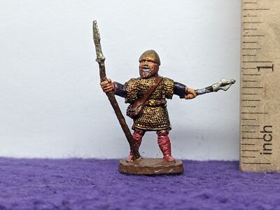 Lance & Laser AM-01 (d) Man in Chainmail w. Spear Metal Miniature Fantasy